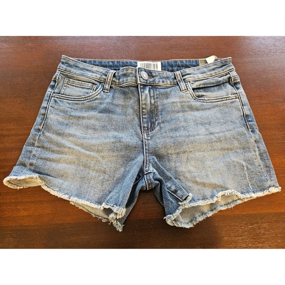 Kut from the Kloth Pants - Kut from the Kloth Gidget Fray Shorts Women Size 8 Blue Denim Raw Hem